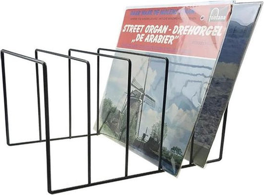 LP-Vinyl-Design-Aufbewahrungsständer Plattenständer für 50 bis 60 12-Zoll-Vinyl-LPs schwarz