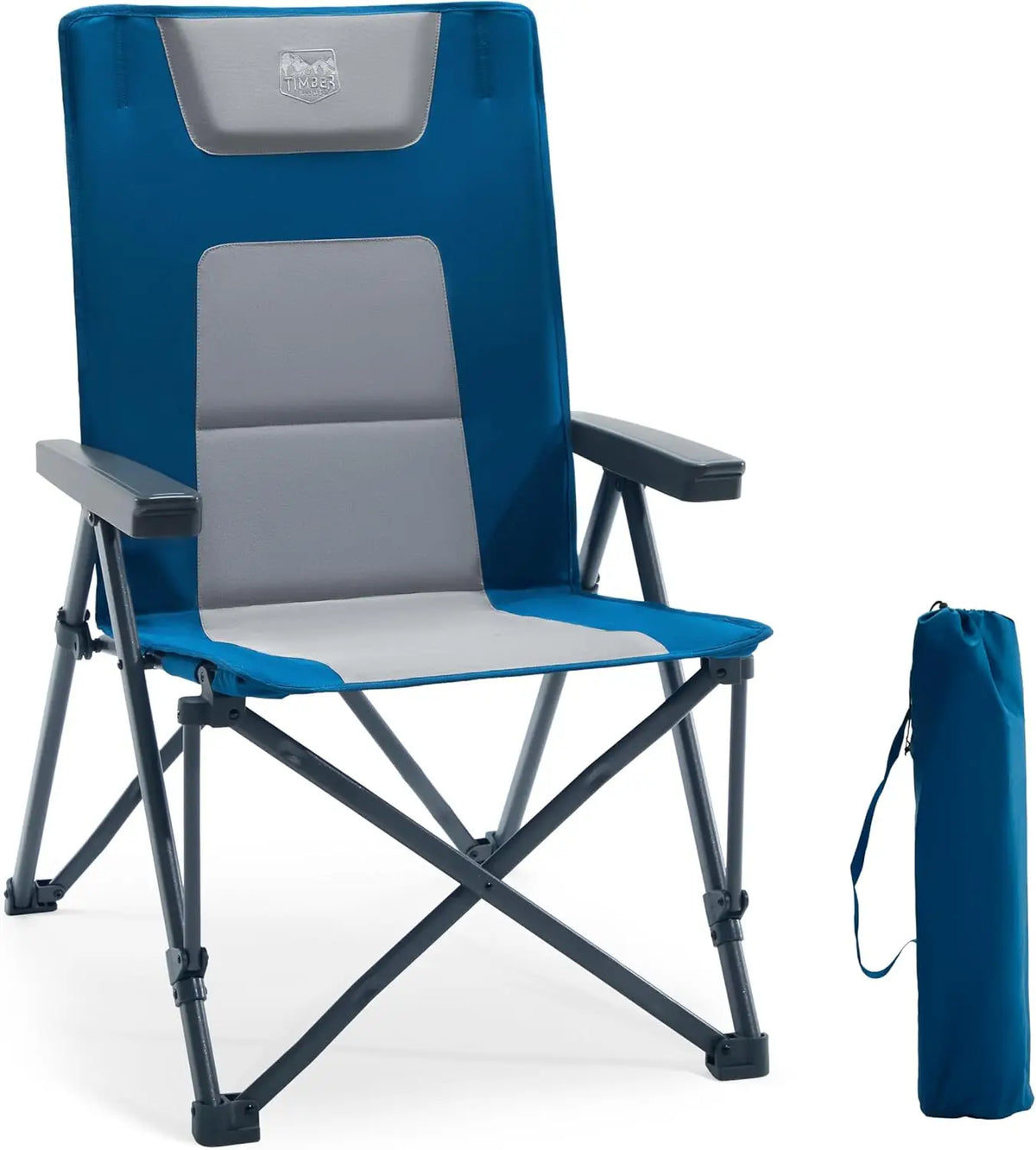 Timber Ridge Klappbarer Campingstuhl, 2er-Set – Tragkraft 260 kg – Blau – Polyester und Stahl