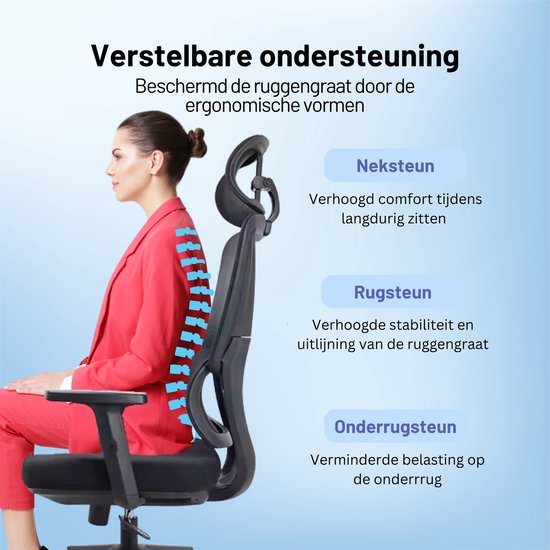 GAME HERO® Ergo G1 Ergonomischer Bürostuhl – Bürostuhl für Erwachsene – 150 kg – Schwarz