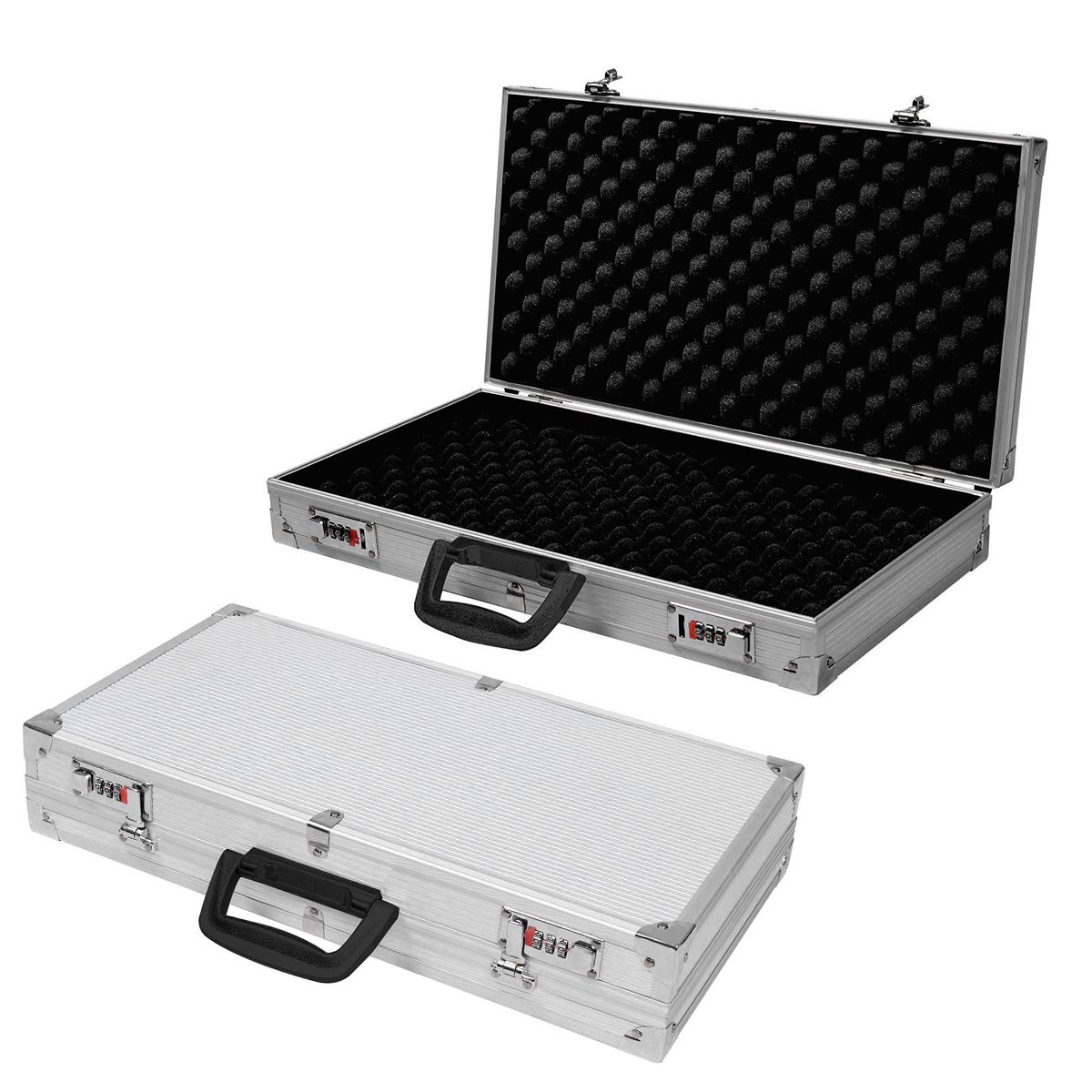 Coast Gewehrkoffer – Aluminiumrahmen – mit Zahlenschlössern – silber 47 x 25 x 8,5 cm