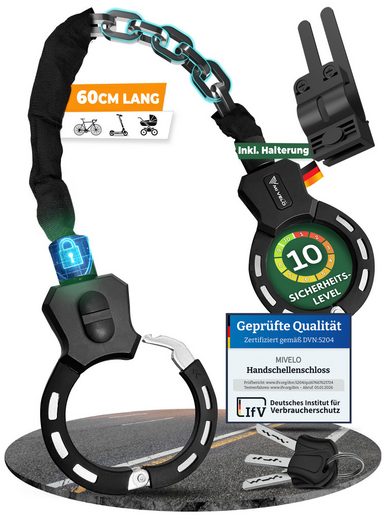 Mivelo Clavis One Handschloss für E-Scooter und Fahrrad – 60 cm – Schwarz