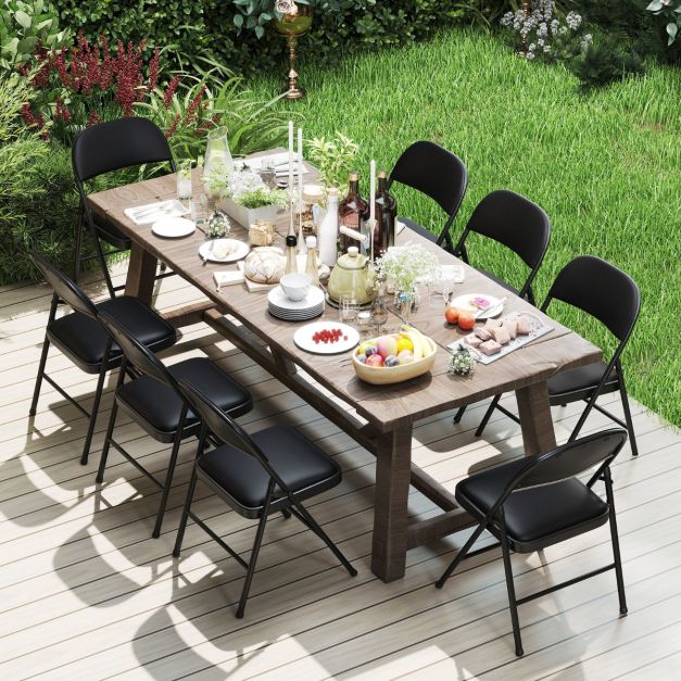 Coast Klappstühle mit Polsterung – 4er-Set – 47 x 45 x 79 cm – Schwarz