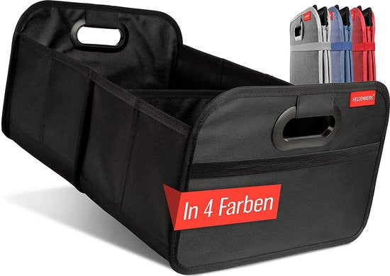 HELDENWERK Kofferraumtasche faltbar und stabil - Kofferraum-Organizer Einkaufstasche zur praktischen Aufbewahrung - Auto-Faltbox, Kofferraumbox (schwarz)