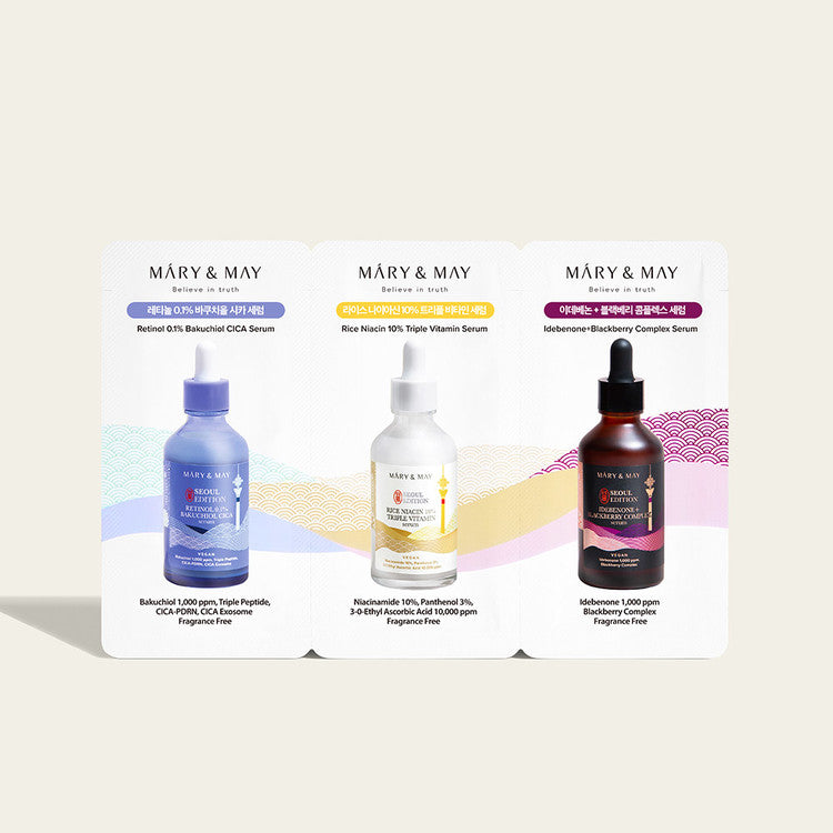 Mary & May Seoul Edition Serum - Tester Set - 3 x 1 ml - Mini-Paket