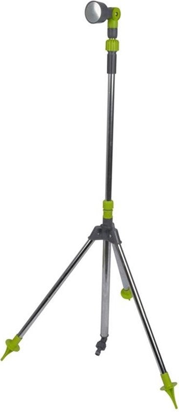 Kinzo Verstellbare Gartendusche - âŒ€56 x 160/220CM - Inkl. Stativ, Duschkopf und Gartenschlauchkupplung - Kunststoff/Aluminium - Grün/Silber