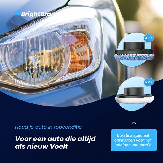 Brightbrand PowerScrub Pro - Elektrische Reinigungsbürste - Schrubber - Für Bad und Küche - Reiniger - Schrubber mit Griff - Abzieher - Polierer - Polierer mit 10 Aufsätzen