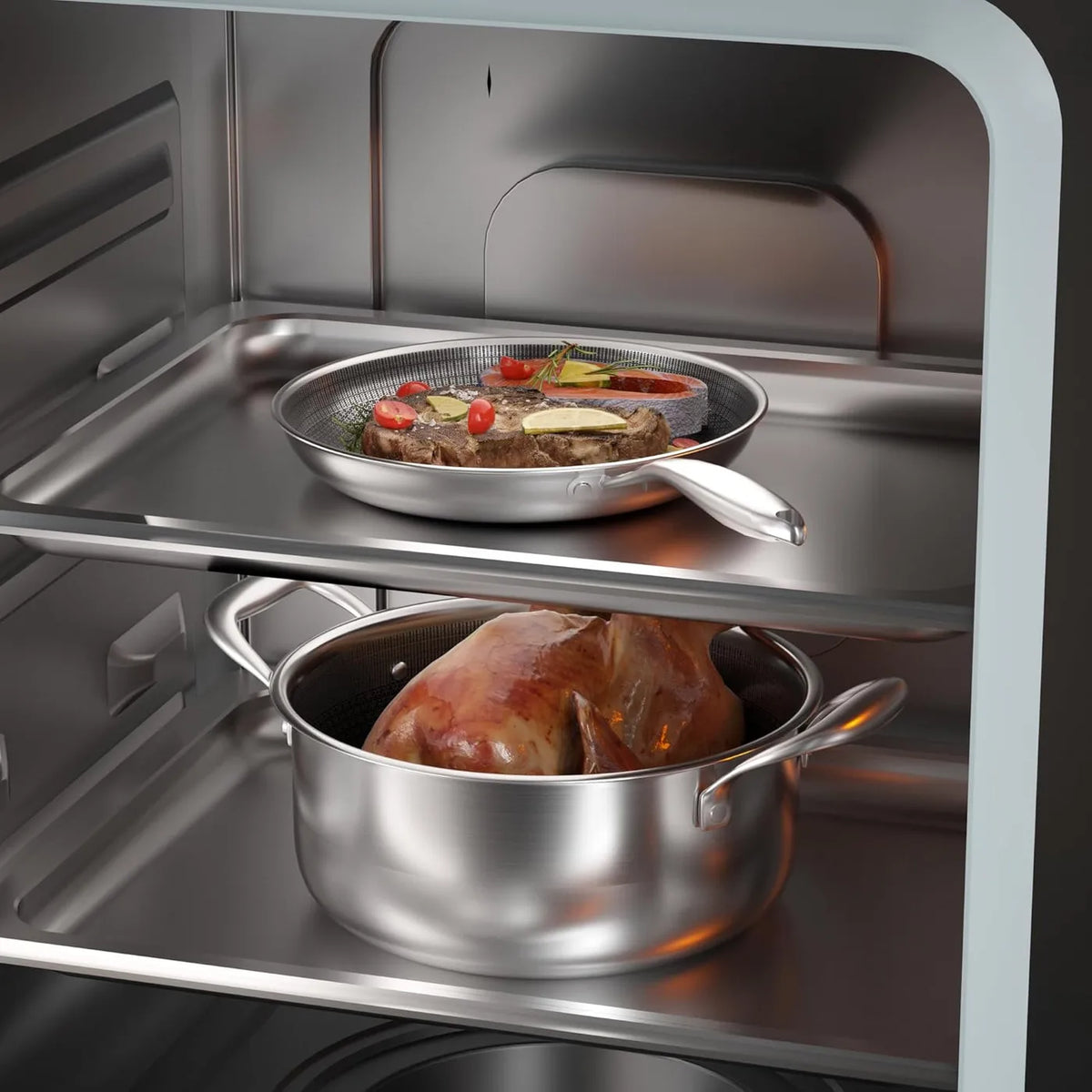 Cooker King 7-teiliges Kochgeschirrset – Edelstahl – Tri-Ply, induktions- und ofengeeignet