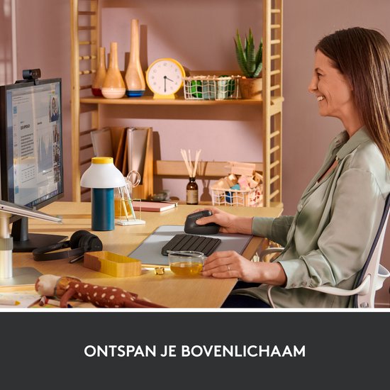 Logitech Lift – Vertikale ergonomische Maus – Für Rechtshänder – Dunkelgrau