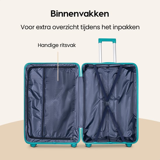 SKYCASES Urban Adventurer - Großer Reisekoffer - Zahlenschloss - 49x30x75cm - 110L - Reisekoffer mit Kofferschloss - Spinner-Räder - Grün