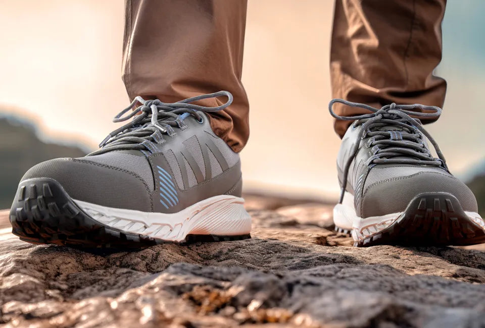 Milanoro Wanderschuhe Größe 42 – Softshell – Profilsohle – Grau/Blau