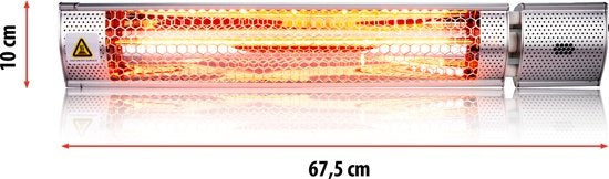 alpina Heater Terrassenheizung - Elektrisch - Innen und Außen - Infrarot - hängend - mit Fernbedienung - 2000W