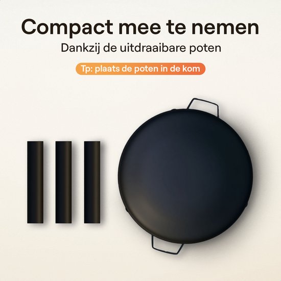 Flowsense Feuerschale - Outdoor Feuerkorb - Gartenkamin - Stimmungsvolle Feuerstelle - Für Garten und Terrasse - Stahl - Ø 58 cm