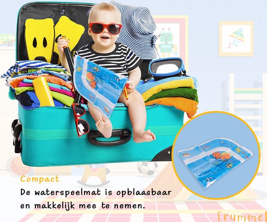 Frummel Wasser Spielmatte Baby - Wassermatte - Spielmatte - Aufblasbar - Wasserspielzeug Baby - Geschenk für die Mutterschaft - Baby Hai