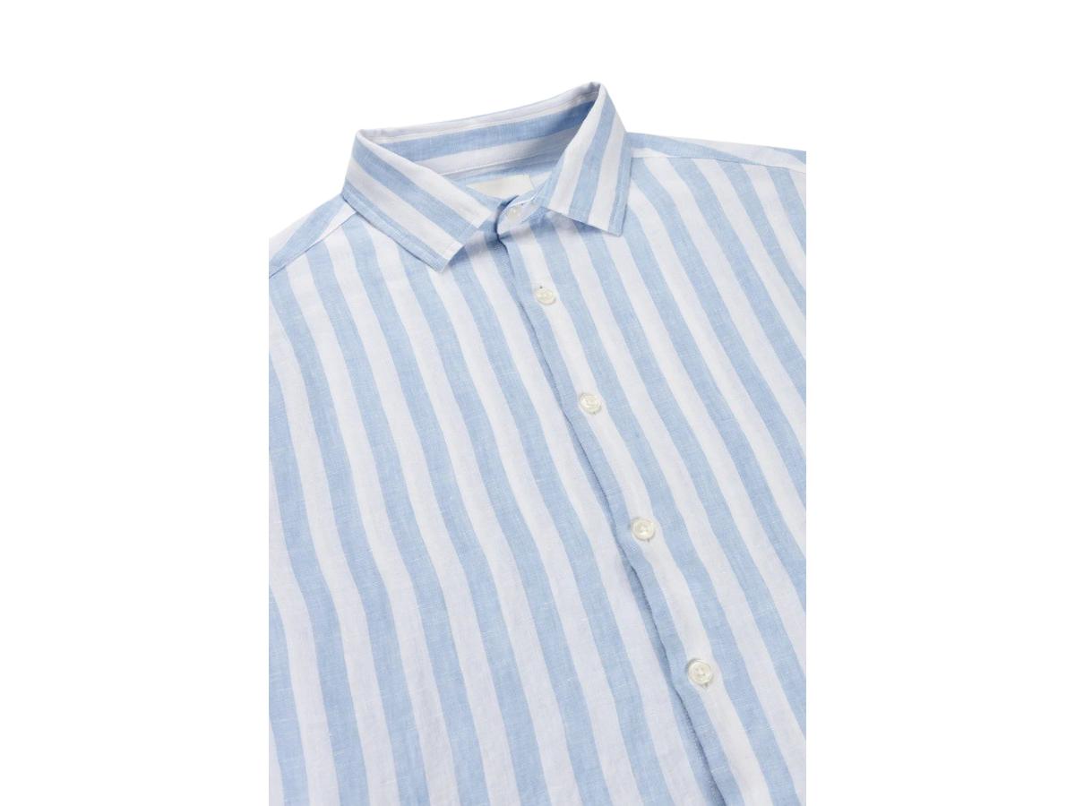 Van Harper Leinenhemd – Regular Fit – Größe M – Leaf Green Stripe