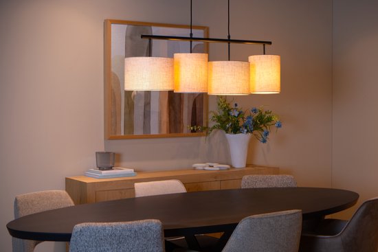 Lucide MAYA – Hängeleuchte – 4xE27 – Beige – Japandi