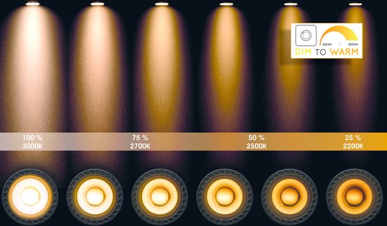 Lucide DORIAN - Deckenstrahler (Deckenleuchte) - Ø 11,7 cm - LED Dim to warm - GU10 (ES111) - 1x12W 2200K/3000K - Schwarz