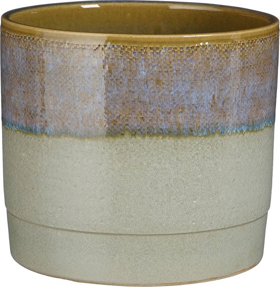 Mica Decorations Olof Blumentopf - H20 x Ø22 cm - Terrakotta - Dunkelblau