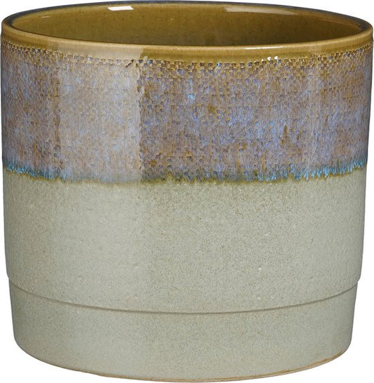 Mica Decorations Olof Blumentopf - H20 x Ø22 cm - Terrakotta - Dunkelblau