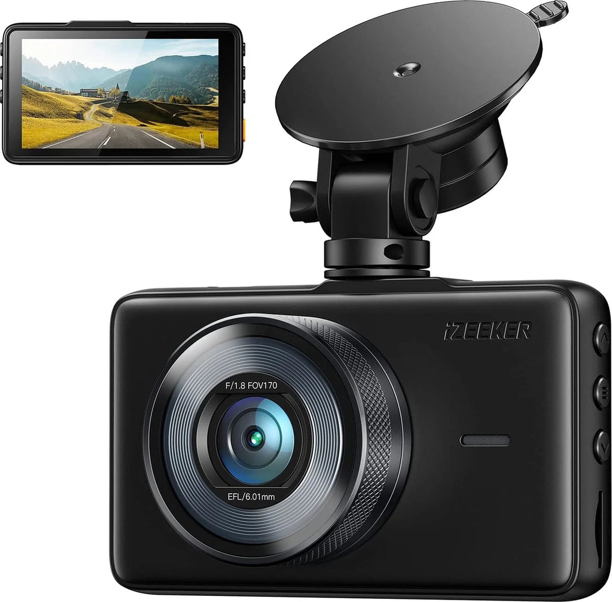 iZEEKER GD100 Dashcam 1080p – 3-Zoll-Bildschirm – Nachtsicht, 170°-Weitwinkel, G-Sensor