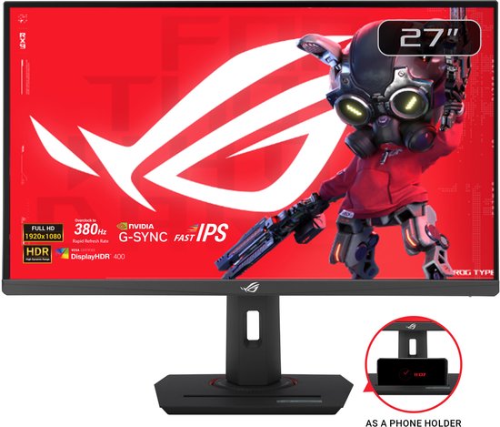 ASUS ROG Strix XG279CNS – Schneller FHD-IPS-Gaming-Monitor – 380 Hz – 0,3 ms – G-Sync-kompatibel – 27 Zoll