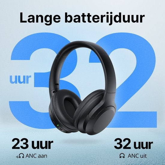 Unitone - Focus Kopfhörer Wireless - Aktive Geräuschunterdrückung - Over-Ear - Geeignet für Apple & Android - schwarz