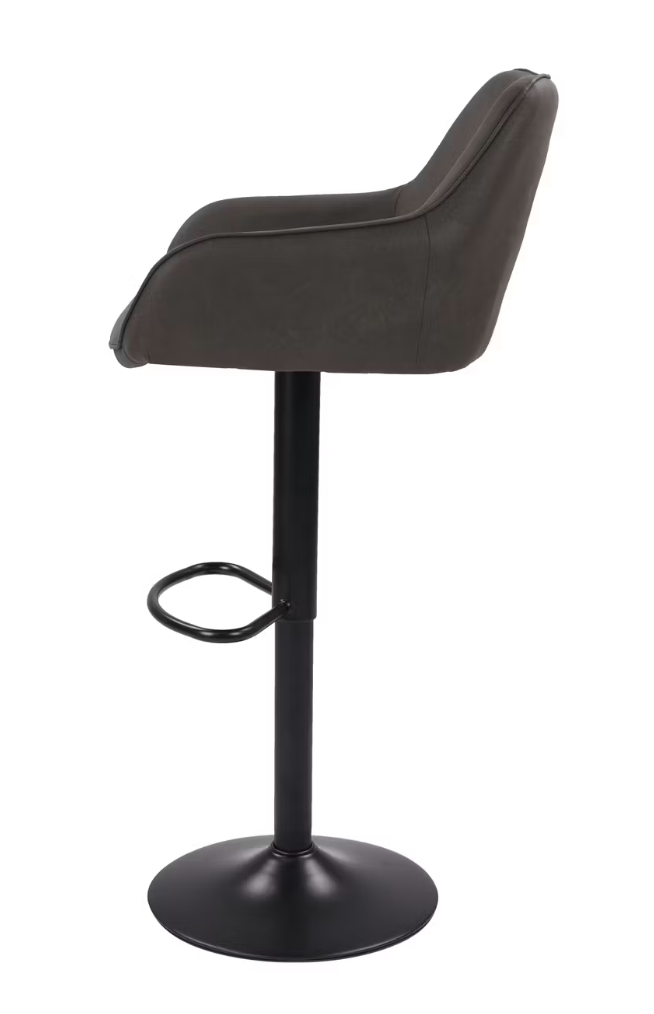 Dutchbone Oliver Barhocker 2er-Set - Anthrazit - 56 x 54 x 109 cm - Verstellbare Sitzhöhe 60-80 cm