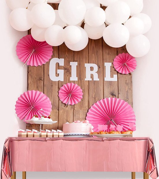 Partizzle 2x Rose Gold Plastic Disposable Tablecloth Set - Geburtstag Hochzeit Sweet 16 Dekorationen - Party Dekorationen - 274 x 137 cm