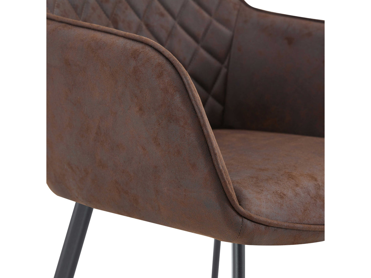 Multifurn Esszimmerstuhl Elin – 2er-Set – Braunes Mikroleder