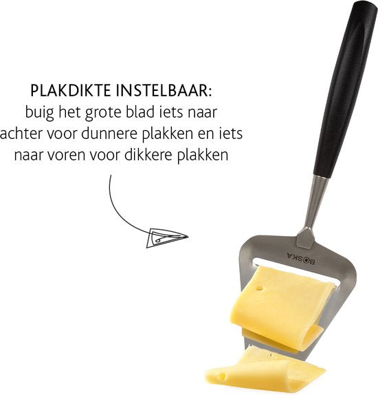 Boska Käsehobel Milano+ - Käsehobel für Hartkäse - Spülmaschinengeeignet - Käsehobel Schwarz - Geschenkideen - Küchenartikel - Küchenzubehör - 10 Jahre Garantie
