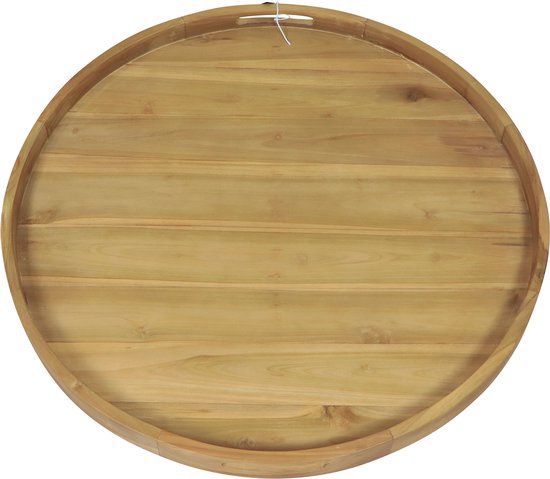 AXI Dewi Teak-Tablett Ø 60 cm – Rundes Tablett – Teakholz – Für Gläser und Tischdekoration – Für drinnen und draußen