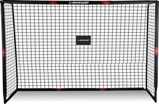 Dunlop Voetbaldoel - Voetbal Goal 240 x 160 x 85 cm - Voetbalgoal Groot - Buitenspeelgoed voor Kinderen en Volwassenen - Snelle Montage - Voetbal Training Doel - Metaal - Zwart/ Rood