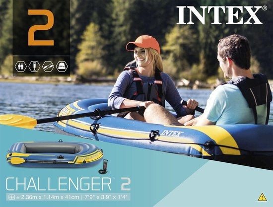 Intex Challenger 2 aufblasbares Boot - 2 Personen - blau/gelb