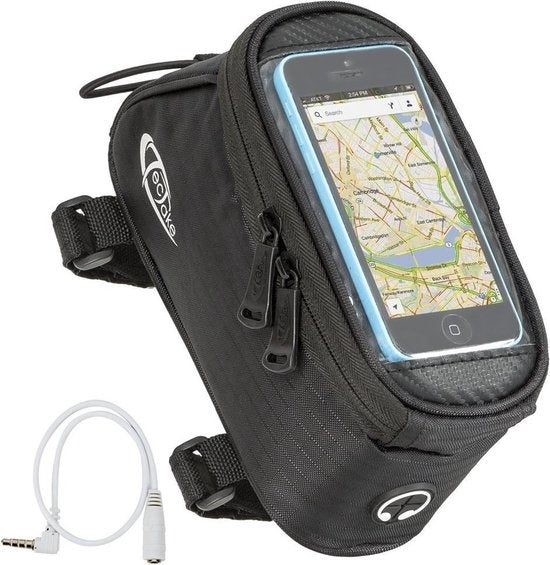 tectake - Rahmentasche Fahrradtasche für z.B. Smartphone etc. schwarz S 401613
