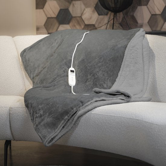 Inventum HB180G - Elektrische Wärmedecke - Wärmedecke - Decke - 1 Person - 180x130 cm - Fleece - Grau