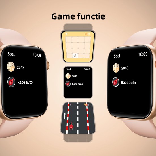 Maoo ProWatch AMOLED Smartwatch für Frauen und Männer - Milanese-Armband und 3 Silikonbänder - Schrittzähler - Herzfrequenzmesser - Blutdruckmesser - Schlafüberwachung - Multisport - Geeignet für Android und iOS - Pink Gold