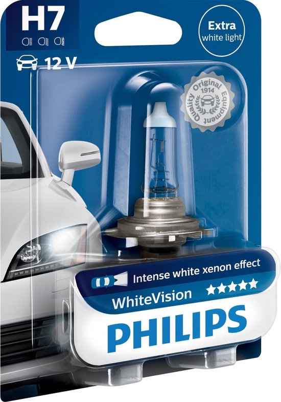 Philips Autolampe White Vision H7 12 Volt 55 Watt, pro Stück