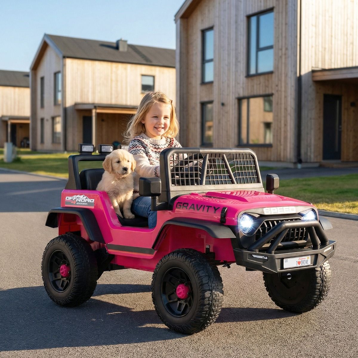 Coast Elektrischer Kinderbuggy – Fernbedienung und Selbstlenkung – 30 kg Tragkraft – rosa