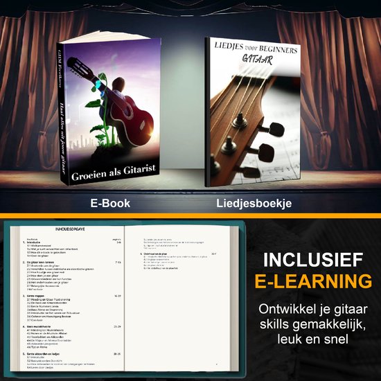 Finesse - Elektrische Gitarre - mit Lautsprecher & Zubehör - für Erwachsene & Kinder mit E-Learning Buch - Schwarz