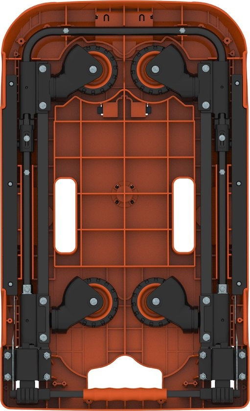 BLACK+DECKER Faltbarer Transportwagen - Plattformwagen - Max. 90 KG - Höhenverstellbar - 61.4 x 37x3 x 89.4 CM - Orange