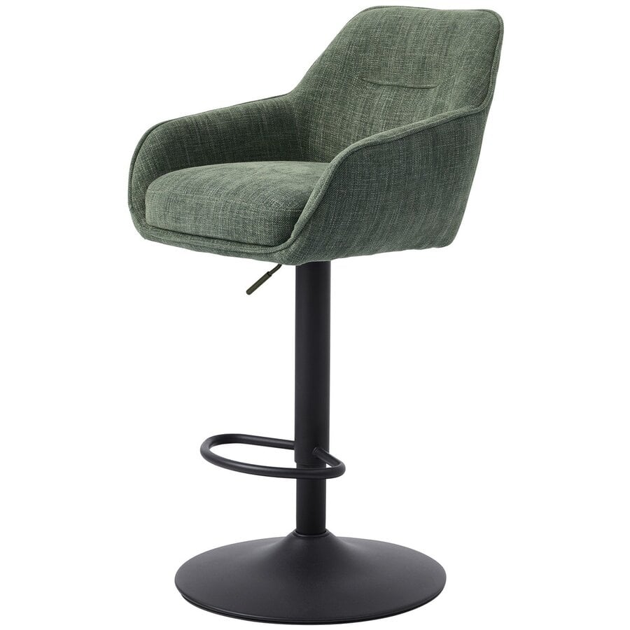 Criks Design Charly Barhocker, 2er-Set – Grüne Esszimmerstühle – Verstellbare Sitzhöhe 65–86 cm – Mit Fußstütze – Max. 135 kg