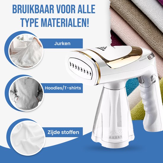 TibaGoods Luxury Clothes Steamer - 1600w - 250ml - Weiß