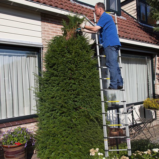 Teleskopleiter – Teleskop-Klappleiter – Arbeitshöhe – Aluminium – Für den privaten und professionellen Gebrauch geeignet – Teleskop-Klappleiter – Max. Tragkraft 150 kg