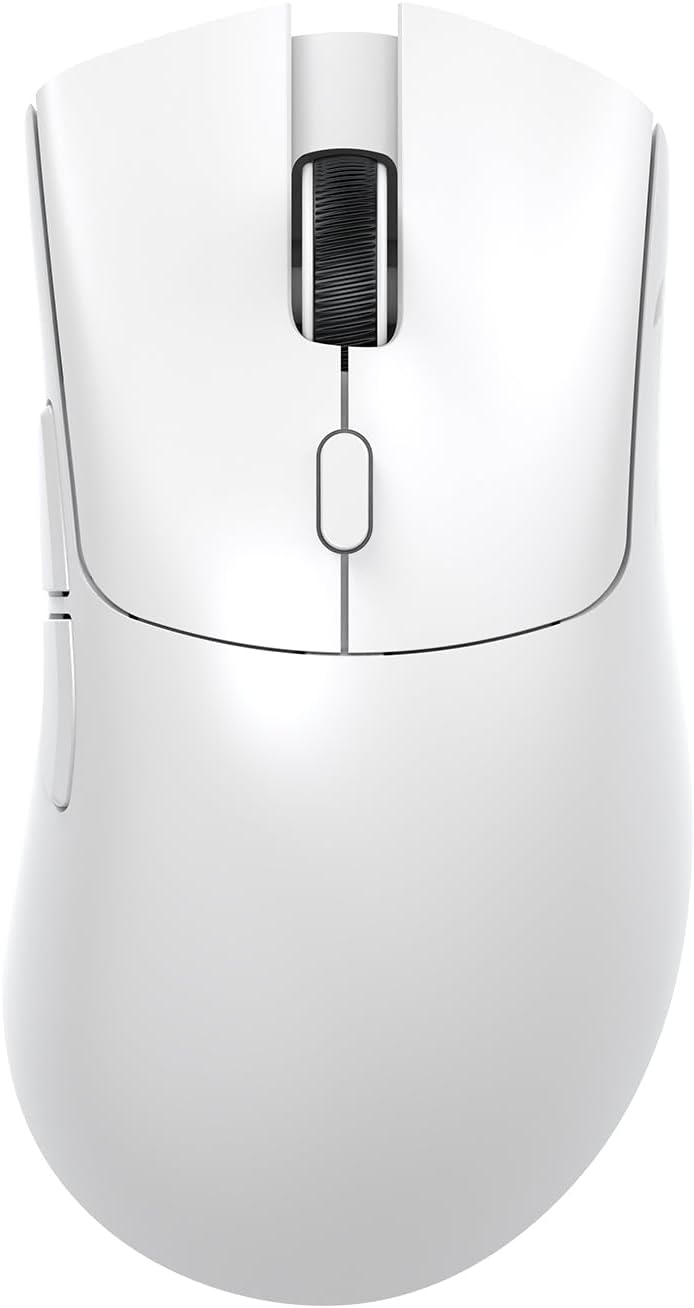 ATTACK SHARK R1 Superlight Gaming Mouse - 59g - 12,2 × 6,4 × 3,8cm - Kabellos & kabelgebunden - Bis zu 18.000 DPI - 65 Stunden Batterielaufzeit - Weiß
