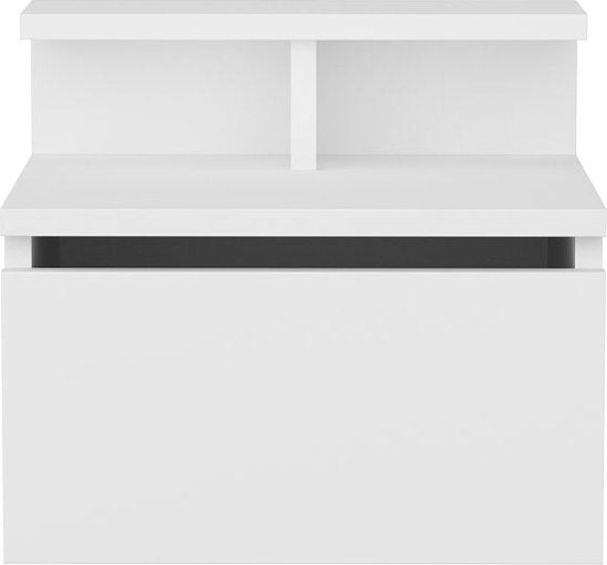 Asir - Nachttisch - Weiß - 35 x 39,8 x 31,9 cm