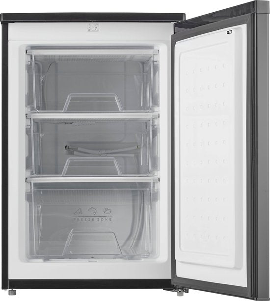 Inventum VR550B Tischgefriertruhe, 88 Liter – 55 cm breit – Energieeffizienzklasse D – Tiefkühlgerät – Kompakt – Freistehend – 3 Schubladen – Schwarz