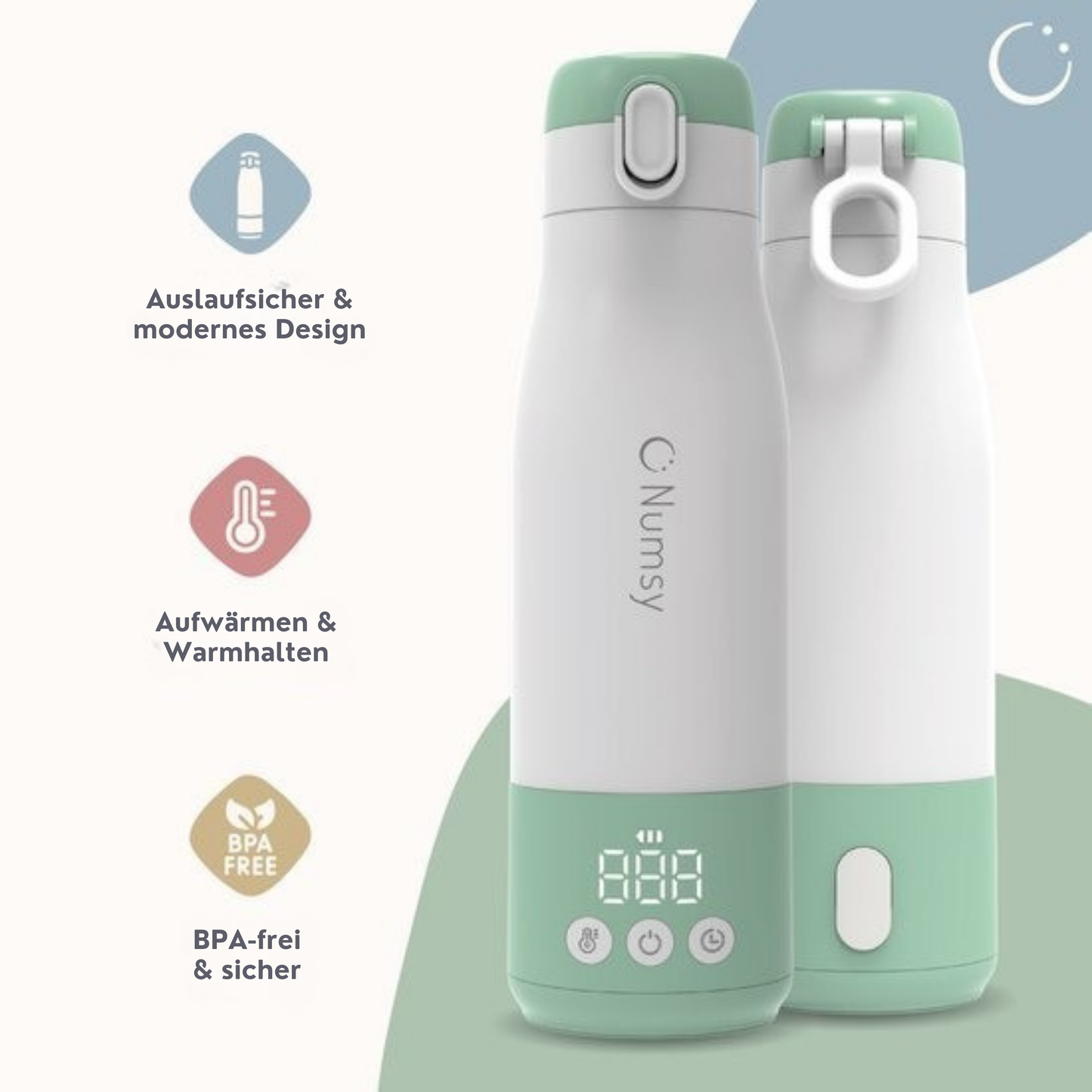 Numsy Thermosflaschenwärmer für unterwegs - Kabellos - 350 mL