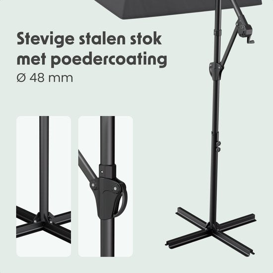 LifeGoods Schwimmender Sonnenschirm - Rund Ø300 cm - UPF 50+ und Wasserdicht - Dunkelgrau