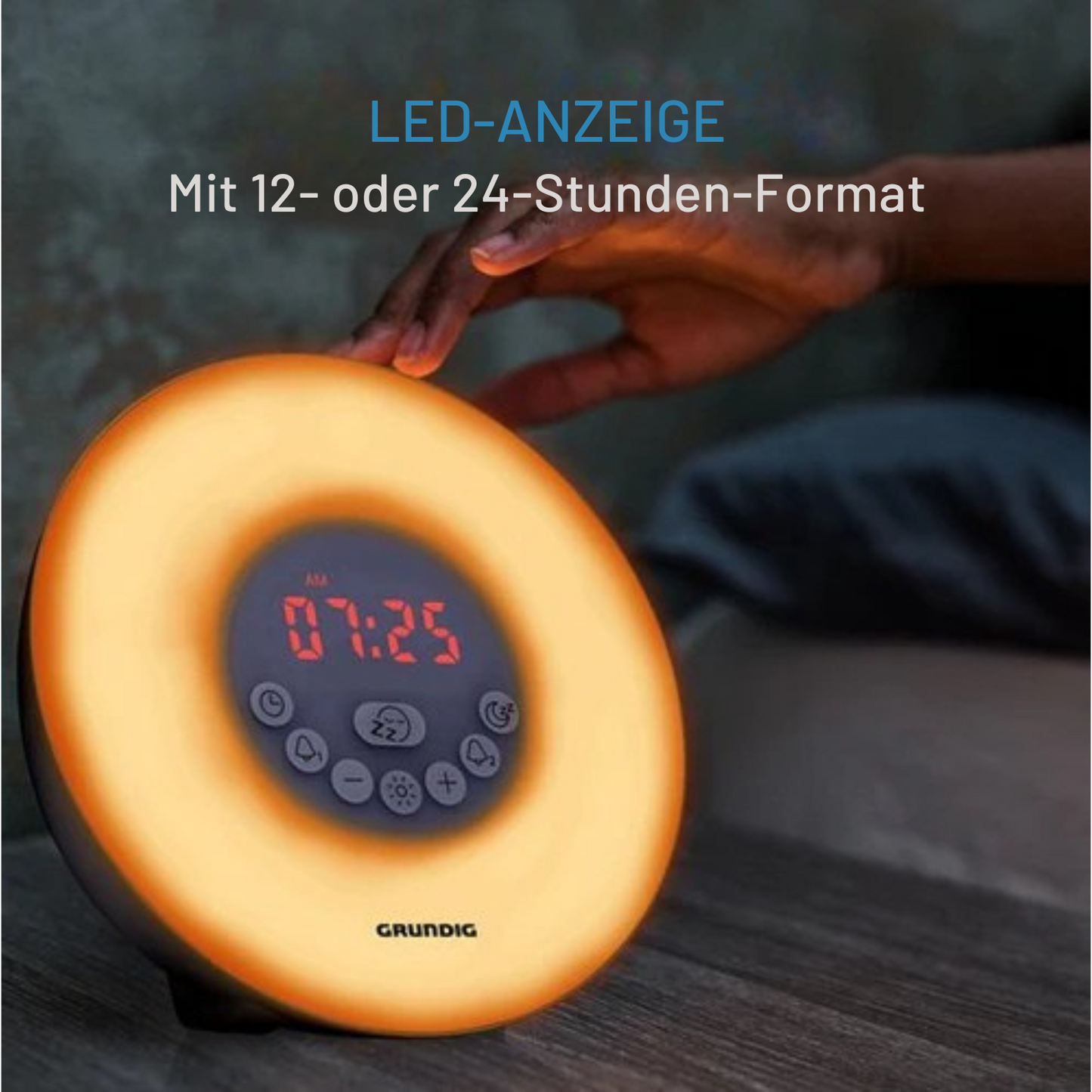 Grundig - Wake-Up Light - mit UKW-Radio - Lichtwecker mit Sonnenaufgangssimulation - 10 Naturtöne und Farblichter - Weiß