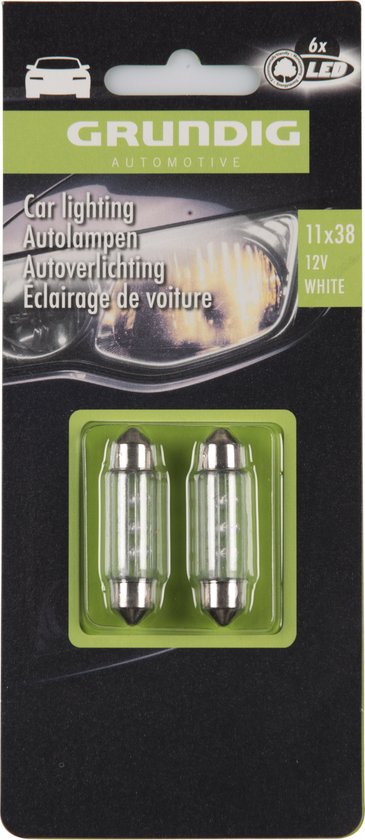 Grundig 2er Set Autoscheinwerfer - 6x LED - 12 Volt - 11 x 38 - Weiß