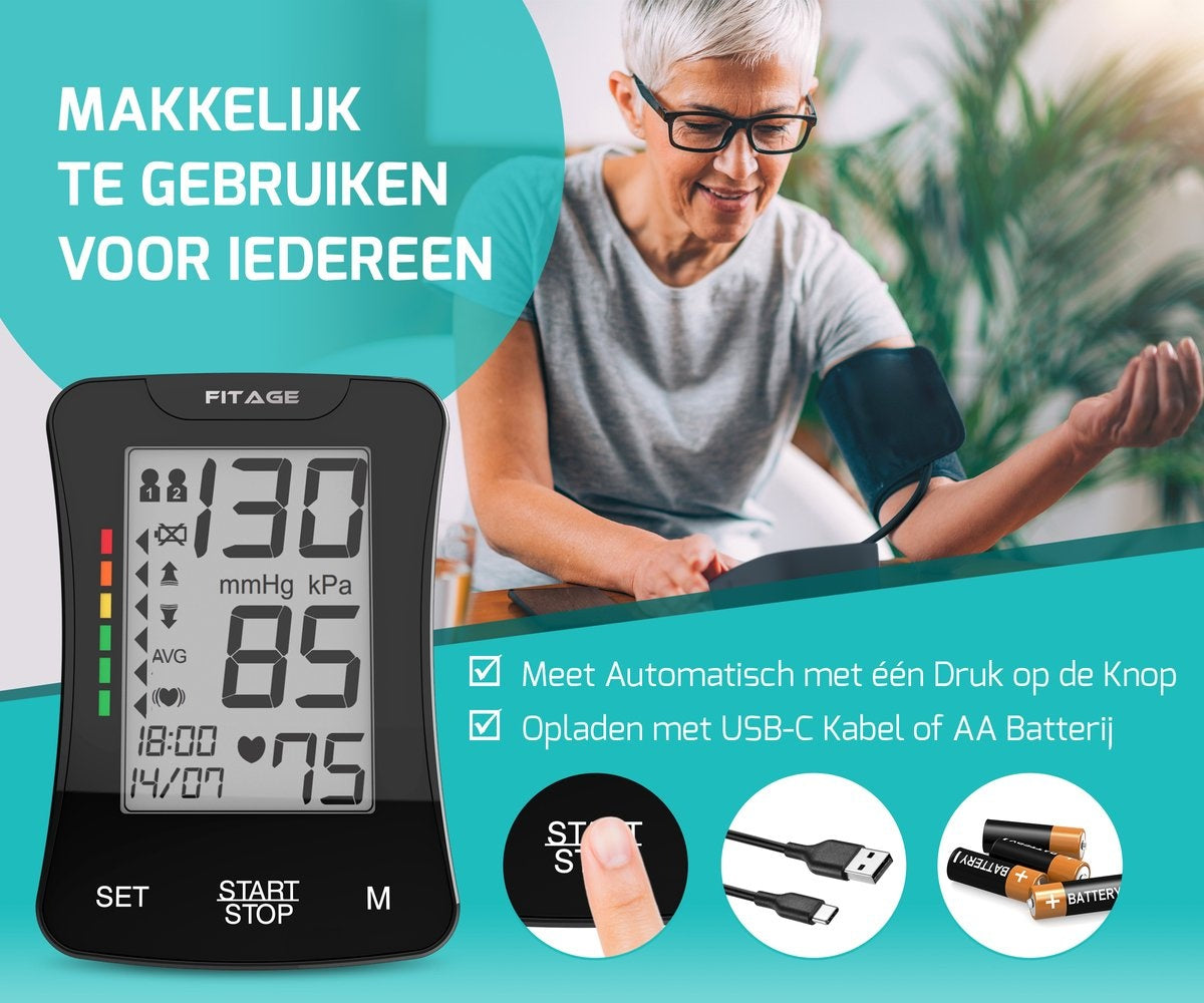 FITAGE Medical Oberarm-Blutdruckmessgerät - Manschette 22-42cm